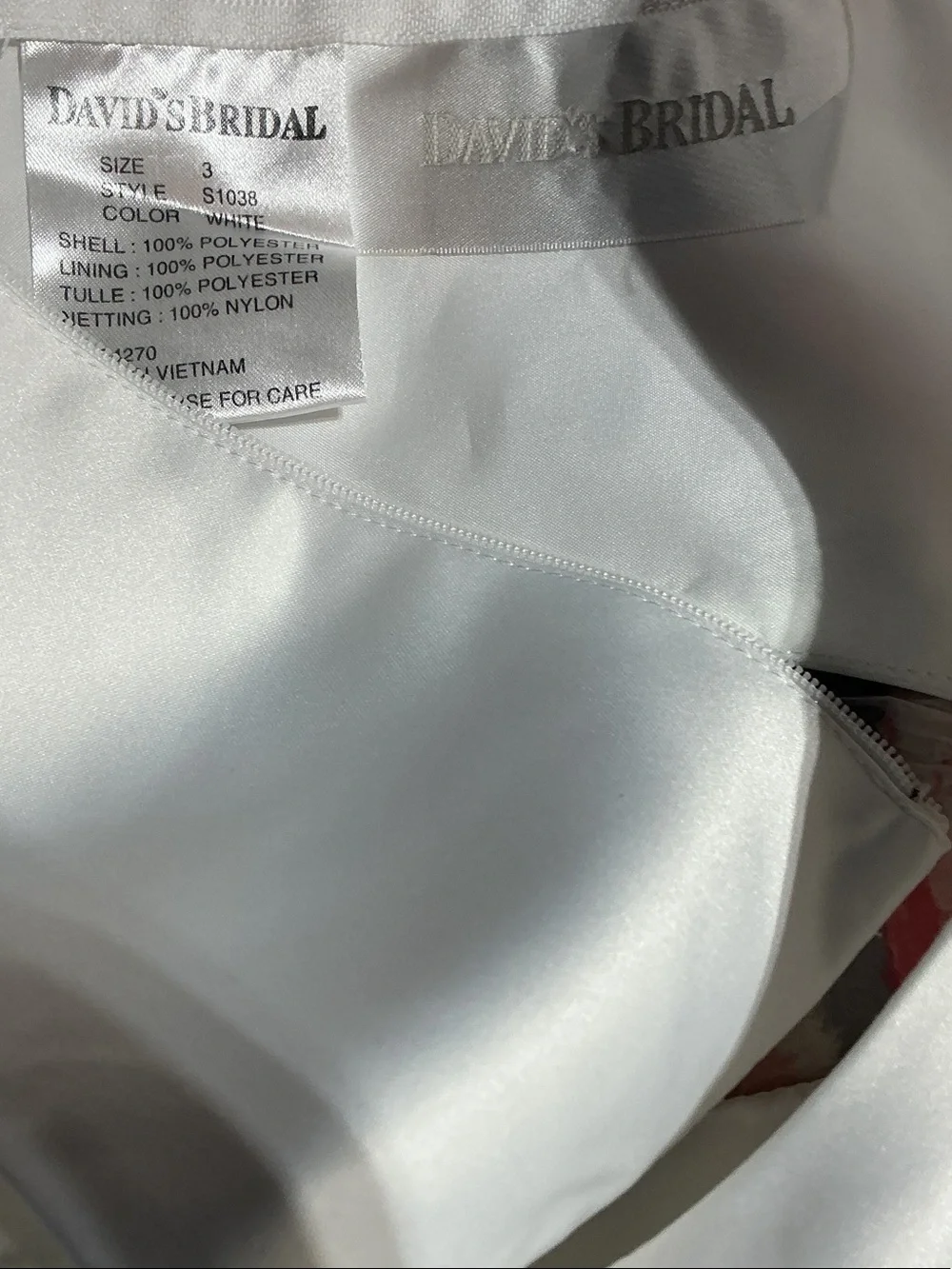 David's Bridal White Girls Sleeveless Tulle Dress Sz 3 - Picture 7 of 7